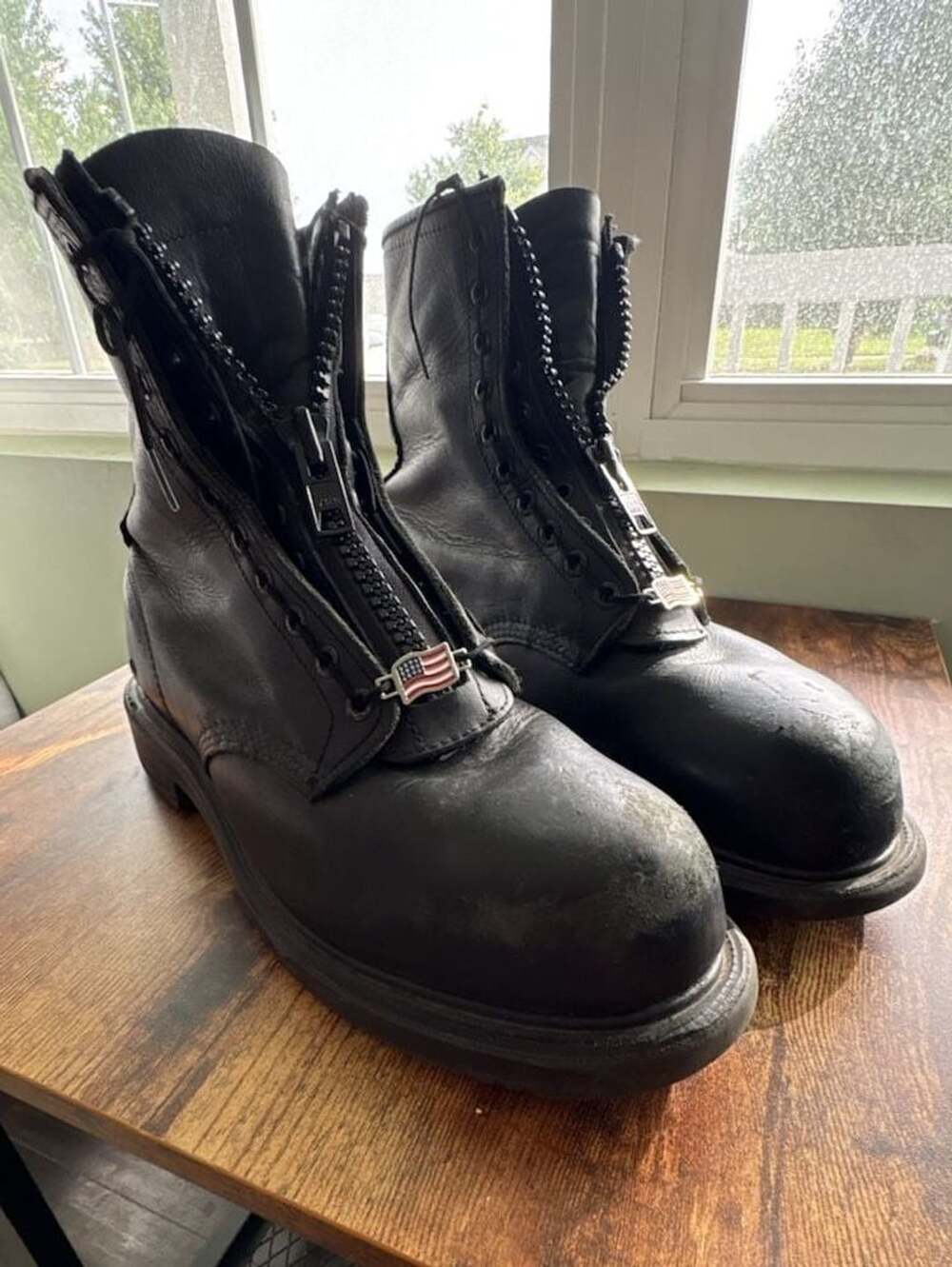 Red Wing Shoes 4473 Men's Black Leather Zipper Firefighter Safety Boots